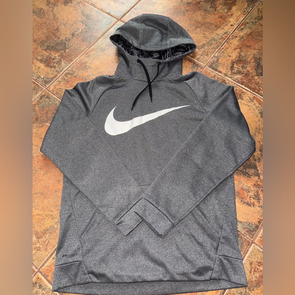 Nike Black and Gray Dri-FIT Hoodie